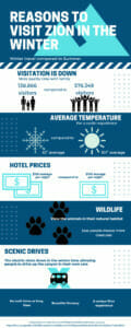 Reasons to visit Zion in the winter infographic